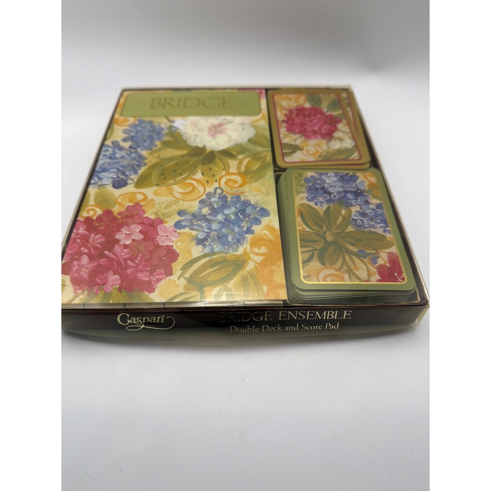Caspari Bridge Ensemble Isabelle's Garden 2 Decks Extra Large Type Score Pad